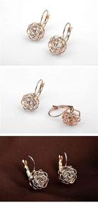 img 1 attached to 💎 Набор украшений Crystal Line Azuria Rose Gold: элегантное ожерелье и серьги с кристаллами в форме розы для женщин - идеально подходит для свадеб, невест и подружек невесты - покрытие 18 карат розовым золотом.