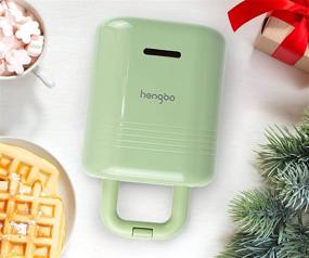 img 3 attached to 🥞 Green Mini Waffle Maker - Removable Plates, Belgian Waffle Iron, Panini Press, Breakfast Sandwich Maker, Grilled Cheese Maker - 600W Camping Machine for Kitchen Appliances