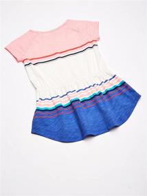 img 1 attached to 🍑 Girls' Clothing: Peach Stripe Short Sleeve Tunic for Girls