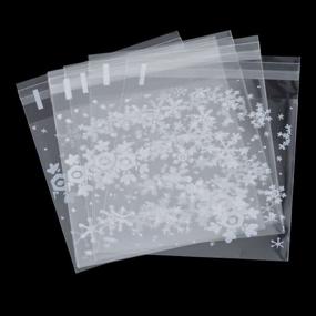 img 3 attached to AKOAK 100 Count Resealable Clear Snowflake Bags for Sweets, Cookies, Lollipops, Cakes - Ideal Packaging 🍬 Solution for Candy, Cookies and More, Perfect for Weddings, Birthdays and Christmas Parties (14cm x 14cm +3cm)