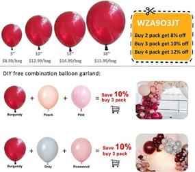 img 3 attached to 🎈 Eanjia 10 Inch Burgundy Latex Balloons - 100pcs Bulk Pack for Birthday Wedding Party Decorations | Strong Round Shape, Easy to Tie, Vivid Clear, Real Shot