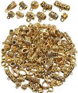 📿 bronagrand 100g (approximately 120-150pcs) vintage gold bail beads, spacer beads, bail tube beads for jewelry making, bracelet charms, necklace pendants, craft supplies logo