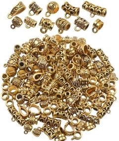 img 4 attached to 📿 BronaGrand 100g (Approximately 120-150pcs) Vintage Gold Bail Beads, Spacer Beads, Bail Tube Beads for Jewelry Making, Bracelet Charms, Necklace Pendants, Craft Supplies