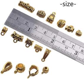 img 2 attached to 📿 BronaGrand 100g (Approximately 120-150pcs) Vintage Gold Bail Beads, Spacer Beads, Bail Tube Beads for Jewelry Making, Bracelet Charms, Necklace Pendants, Craft Supplies