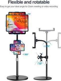 img 2 attached to 📱 Premium Elitehood iPad Stand with Adjustable Height and Heavy Base for Pro-Level Device Support