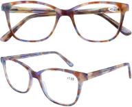 👓 elegant brown designer computer reading glasses with blue light blocking for women (1.0 strength) logo