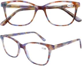 img 4 attached to 👓 Elegant Brown Designer Computer Reading Glasses with Blue Light Blocking for Women (1.0 Strength)