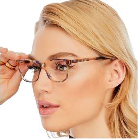 img 3 attached to 👓 Elegant Brown Designer Computer Reading Glasses with Blue Light Blocking for Women (1.0 Strength)