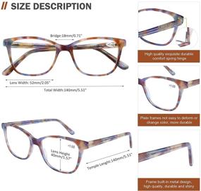 img 1 attached to 👓 Elegant Brown Designer Computer Reading Glasses with Blue Light Blocking for Women (1.0 Strength)