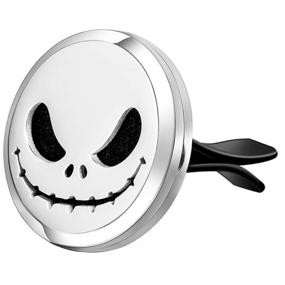 img 4 attached to 🎃 Wild Essentials Jack Skellington Car Air Freshener with Aromatherapy, Essential Oil Vent Diffuser, and 9 Refill Pads in Various Colors