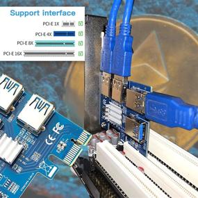 img 2 attached to 💻 Карта расширения PCIe 1X на 4X с адаптером PCIE Riser 1X на 16X: Улучшенный USB 3.0 для эффективного майнинга Litecoin, Ethereum, Bitcoin и криптовалют с использованием расширения слота PCI и карты расширения GPU