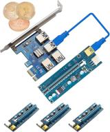 💻 карта расширения pcie 1x на 4x с адаптером pcie riser 1x на 16x: улучшенный usb 3.0 для эффективного майнинга litecoin, ethereum, bitcoin и криптовалют с использованием расширения слота pci и карты расширения gpu логотип