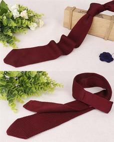 img 2 attached to Solid Vintage Fashion Handmade Necktie Men's Accessories for Ties, Cummerbunds & Pocket Squares