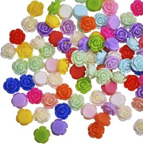 img 4 attached to 🌹 Airssory 200 pcs Resin Cameo Flat Back Cabochons - Rose Flower Resin Flatback Cabochons for DIY Phone Case Decoration, Scrapbooking, Craft, Jewelry Making - 10mm