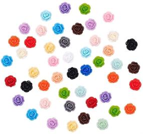 img 3 attached to 🌹 Airssory 200 pcs Resin Cameo Flat Back Cabochons - Rose Flower Resin Flatback Cabochons for DIY Phone Case Decoration, Scrapbooking, Craft, Jewelry Making - 10mm