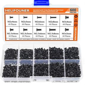 img 4 attached to HELIFOUNER 600 Pieces M2 M2.5 M3 Flat Head 🔩 Screws, Phillips Drive for Electronic Repairs of SSD, Laptop, Notebook Computers