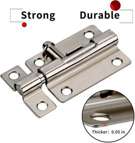 img 2 attached to 🔒 Enhanced Security and Privacy Door Lock - KING-LINK Heavy Duty Slide Latch Lock, Solid Steel, 3 inch Gate Barrel Bolt, 2 PCS Set with 12 Screws (Silver)