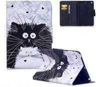 😺 ipad mini 2/3 case cover: ultra slim synthetic leather magnetic kickstand smart cover with auto sleep/wake, cats design logo