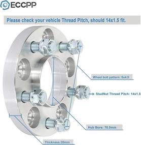 img 3 attached to ECCPP 4X 5x4.5 Хабцентрические дистанционные кольца для колес 20мм 🔧 5 гаек 5x114.3мм к 5x114.3мм резьба 14x1.5 для Mustang 2015-2018