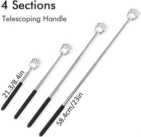 img 3 attached to Rugged Bear Claw Telescoping Back Scratcher in Sleek Black - Ultimate Relief for Itchy Back