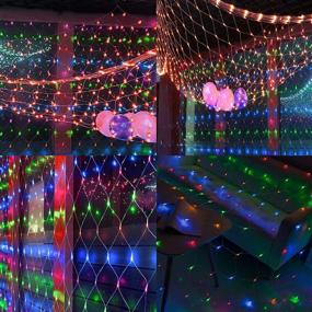 img 4 attached to 🎄 Optimisland 360 LED Christmas Net Lights: 12ft x 5ft, 8 Modes, Connectable Indoor/Outdoor Decoration