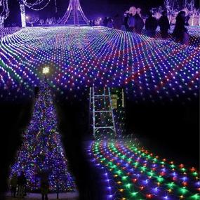 img 1 attached to 🎄 Optimisland 360 LED Christmas Net Lights: 12ft x 5ft, 8 Modes, Connectable Indoor/Outdoor Decoration