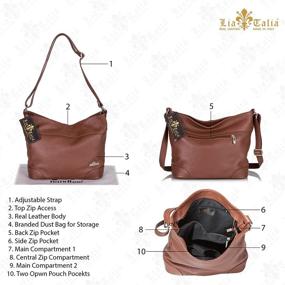 img 2 attached to 👜 Genuine Italian Leather Shoulder Handbags & Wallets for Women by LIATALIA - Perfect Hobo Bag Collection