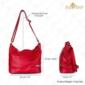 img 3 attached to 👜 Genuine Italian Leather Shoulder Handbags & Wallets for Women by LIATALIA - Perfect Hobo Bag Collection