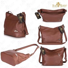 img 1 attached to 👜 Genuine Italian Leather Shoulder Handbags & Wallets for Women by LIATALIA - Perfect Hobo Bag Collection