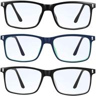 rogob blue light blocking glasses - 3pack square eyeglasses frame for computer gaming logo