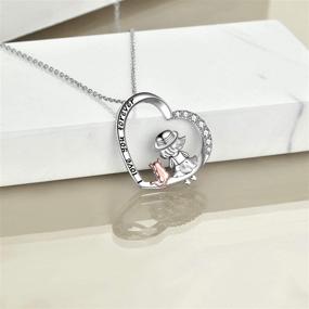 img 2 attached to Sterling Silver Cat Lady Necklace - Perfect Gift for Cat Lovers and Girls
