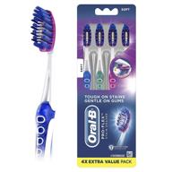 🦷 oral-b 3d white luxe pro-flex manual soft toothbrush, 4 count - premium dental care for a bright, white smile logo