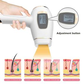 img 1 attached to 💆 Бесболезненный лазерный аппарат для удаления волос для женщин с 500000 вспышек, идеально подходит для тела, подмышек, спины, ног, рук, лица и бикини-зоны