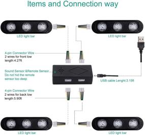 img 2 attached to 🌈 Световые эффекты в машине SUNNEST с музыкой, управляемые с пульта со звуковой активацией - комплект подсветки для автомобиля, телевизора и дома, постоянное напряжение 5 В, 7 цветов