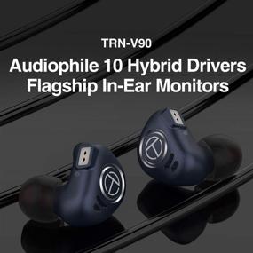 img 3 attached to 🎧 TRN V90 In-Ear Earphones: High-Fidelity IEM Headphones for Studio Monitoring, Musicians, Drummers - 4BA 1DD, Detachable 0.75mm 2 Pin Cable (No Mic, Midnight)