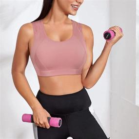 img 1 attached to 🏋️ REDPAI Adjustable Racerback Sports Bra for Women - Full Coverage, Wirefree Support, & Padded Workout Bra