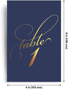 img 2 attached to 🎉 Bliss Collections Table Numbers 1-25 & 1-40 with Head Table Card Set, 4 x 6 Navy Gold Table Cards, Double-Sided 130lb Heavyweight Card Stock for Weddings, Receptions, Showers, Special Occasions, Events