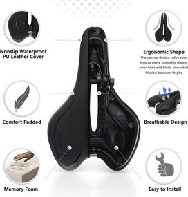 img 3 attached to 🚴 Ultimate Comfort and Performance: G-SADDLES Sporty Gel Bike Seat for Mountain Bikes - Professional Cushioned Road Bike Saddle with Nonslip Waterproof PU Leather Cover