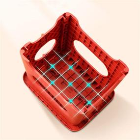 img 1 attached to 🪑 QILESUNNY 2021 Upgrade 10 inch Folding Step Stool with Handle - Portable Collapsible Small Foot Stool for Adults in Kitchen, Garden, Bathroom - Red Plastic Folding Stool