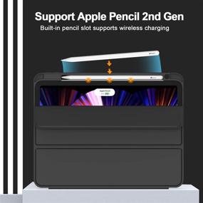 img 3 attached to 📱 ZryXal New iPad Pro 11 Inch Case 2021/2020 with Pencil Holder - Black