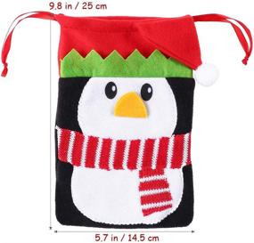 img 1 attached to 🎅 12PCS Christmas Candy Bags Gift Treat Bags for Favors and Decorations with Adorable Snowman, Santa Claus, Deer, and Penguin Designs