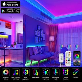 img 3 attached to 100ft RGB led Strip Lights - Jeryyen Smart Music Sync Color Changing Led Strips with App Control, for Christmas Bedroom TV Home Party Decoration