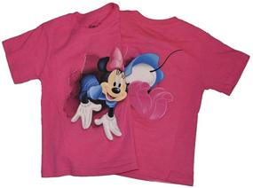 img 2 attached to 👕 Disney Girls T Shirt Pop Out Minnie w/Free Stickers, Pink - Cute and Interactive Delight for Your Little Ones!