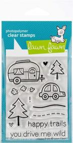 img 1 attached to 🌲 Explore Fun and Happiness with Lawn Fawn Clear Stamps - Happy Trails (LF601)