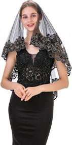 img 2 attached to 👰 Elegant Mantilla Cathedral Wedding Accessories - Perfect for Halloween Brides!