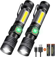 🔦 hoxida usb rechargeable flashlight with battery - magnetic led tactical flashlight, super bright & waterproof, cob sidelight, zoomable - ideal camping & emergency flashlight logo