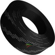 🔌 катушка черного телефонного кабеля длиной 300 футов (100 м) 4x1/0.4 26 awg твердого провода - круглый телефонный шнур для продления линии оптом - разъем с жестким кабелем rj11 4p4c - совместимый с разъемом для жака tupavco tp802 логотип