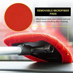 img 1 attached to 🚘 Efficient eFuncar Windshield Car Window Cleaner Kit with Extendable Handle and Reusable Cloth Pads for Spotless Car Glass Cleaning