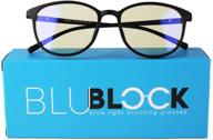 stylish unisex blue light blocking glasses by blublock - anti-blue filter eyeglass for men and women - uv glare protection - perfect for laptop, computer, cellphone logo