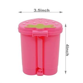 img 1 attached to Cute Red Strawberry Desktop Trash Can Mini with Swing Lid: Ideal Mini Countertop Trash Can for Desk, Car, Office, or Kitchen